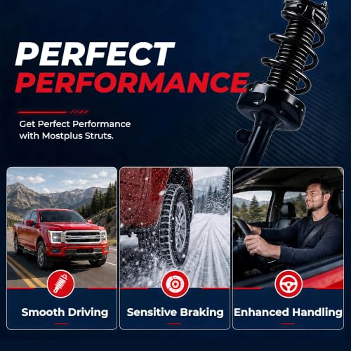 MOSTPLUS Front+Rear Complete Struts Shocks Assembly Compatible for 2004 2005 2006 Toyota Camry Solara Lexus ES330 172205 172206 172208 172207 Coil Spring