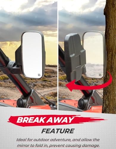 KEMIMOTO UTV Mirrors UTV Side Mirrors Fits 1.6 inch to 2 inch Roll Cage