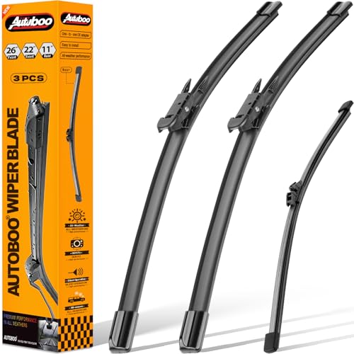 AUTOBOO 3-Pack Windshield Wiper Blades for Ford Explorer 2011-2026, Original Equipment Replacement 26"+22" Front and 11" Rear, All-Weather Performance, Easy One-Click Install
