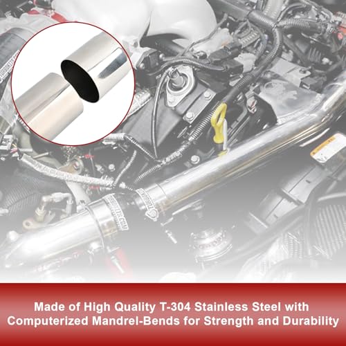 BIGREAT 3'' Inch DIY Custom Mandrel Exhaust Pipe Tube Pipe Industry Pipe,48'' Straight Pipe,3'' OD Straight & Mandrel Bend Pipe(45/90/180 Degree) Kit,T304 Stainless Steel,Universal Fitment-8PCS