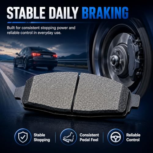 D2173 D2174 Front Rear Ceramic Brake Pads With Clips For Chevrolet Silverado 1500 2019-2022,Suburban 2021-2022,Tahoe 2021-2023,Cadillac Escalade/ESV 2021-2022,GMC Sierra 1500 2019-2022,Yukon 2021-2023
