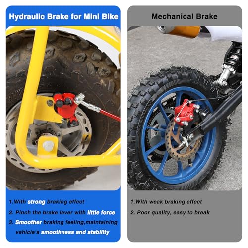 YOXUFA Mini Bike Hydraulic Disc Brake Caliper Kit Replacement for Baja Doodle Bug DB30 Blitz Dirt Bug Predator 79cc 97cc 2.8hp Mini Bike Parts with 50 inch Hose Tube Master Cylinder