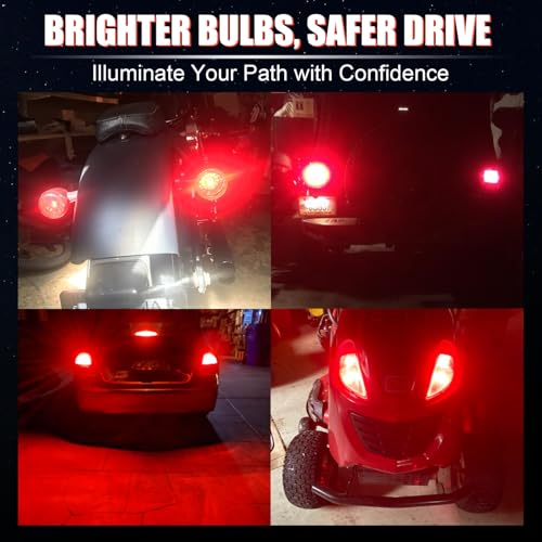 iBrightstar 1156 LED Bulb Red, BA15S 1141 LED Brake Light Bulbs Super Bright for Rear Brake Lights and Tail Lights, 2 Pack