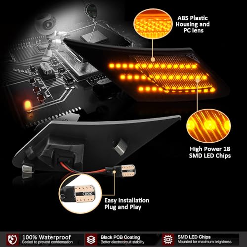 LED Side Marker Lights Lamp for 2013-2021 Subaru BRZ, 2013-2016 Scion FR-S