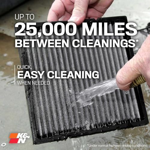 K&N LIFETIME Cabin Air Filter: Premium, Washable, Clean Air for your Cabin