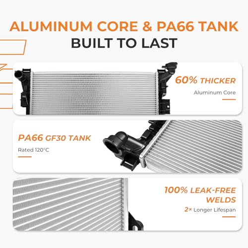Autoexact Radiator for 2008-2016 Chrysler Town & Country, for 2008 Chrysler Voyager, Engine Radiator for 2008-2020 Dodge Grand Caravan, for 2009-2014 Volkswagen Routan/ 2012-2015 Ram C/V/Dodge Atos