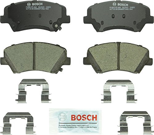 BOSCH BC1543 QuietCast Premium Ceramic Disc Brake Pad Set - Compatible with Select Hyundai Elantra, Elantra Coupe, Elantra GT; Kia Forte, Forte Koup, Forte5; FRONT