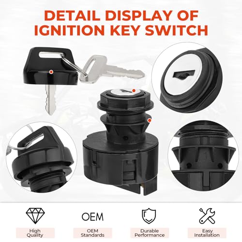 M MATI Ignition Key Switch 4 Position 4 Pin 4016058 for Polaris RZR 900 1000 RS1 Turbo General 1000