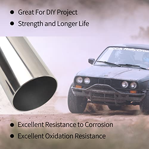 FGJQEFG 2.25 Inch Straight DIY Custom Mandrel Exhaust Pipe Tube Pipe, 30 Inch Length, 2.25'' OD Mandrel Straight Pipe, T304 Stainless Steel, Universal Fitment - 1PC