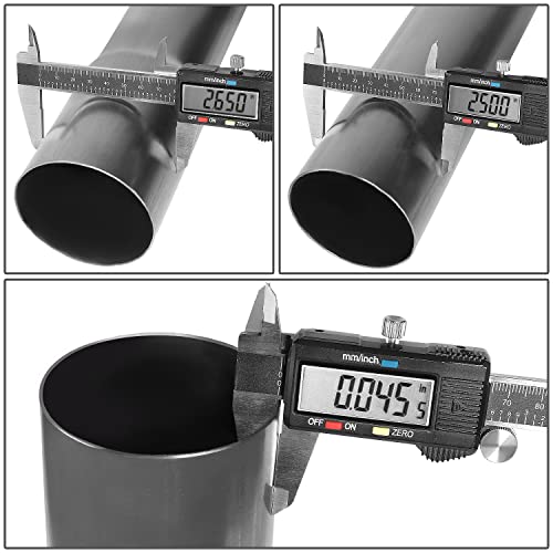 DNA MOTORING ZTL-PP-25-45-RAW 45 Degree DIY Custom Mandrel Exhaust Tubing, 2.5" OD, Mild Steel,Universal Fit