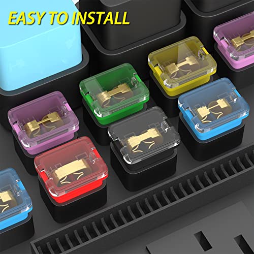 Joinfworld 36Pcs Jcase Fuse Assortment Kit Automotive Low Profile Box Shaped Micro Cartridge Fuses(20A, 30A, 40A, 50A, 60A, 80A) for Ford Chevy/GM Nissan and Toyota Pickup Trucks Cars SUVs
