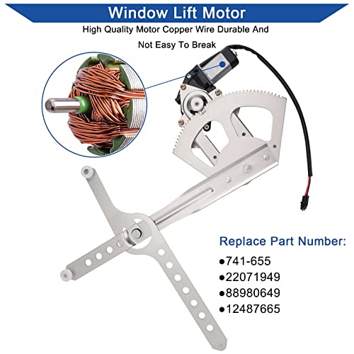 Obaee 741-655 Front Driver Side Power Window Lift Regulator with Motor Compatible with Chevy/GMC C1500 C2500 C3500 K1500 K2500 K3500 Chevy Blazer Tahoe GMC Yukon 1988-2002