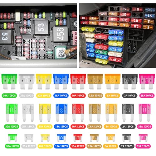 Couslcd 306PCS Car Fuse Assortment Kit, Mixed Vehicle Blade Fuses, Standard & Mini & Low Profile Mini Fuse-2A 5A 7.5A 10A 15A 20A 25A 30A 35A, Car Replacement Accessories for Most Vehicle