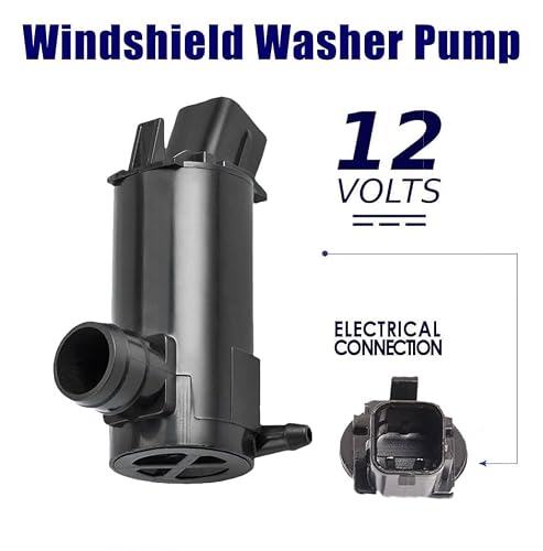 Windshield Washer Pump w/Grommet Compatible with Hyundai Accent Elantra Sonata Tiburon Replacement for Kia Cadenza Forte Optima Spectra Replaces 98510-26000, 9851-1C000, 98510-2G000, 98510-1C500