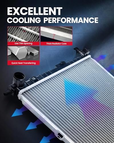 CU2479 KAX Replacement Radiator for Ram1500 2002-2004 3.7; 4.7L, Ram2500 2003 5.7L, Ram3500 2003 5.7L, Automotive Radiators