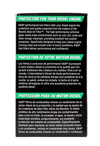 K&N Diesel Fuel Filter: Performance Fuel Filter, Premium Engine Protection, Compatible with 2001-2015 Chevrolet/GMC Truck 6.6L Duramax Diesel Engines, PF-3000
