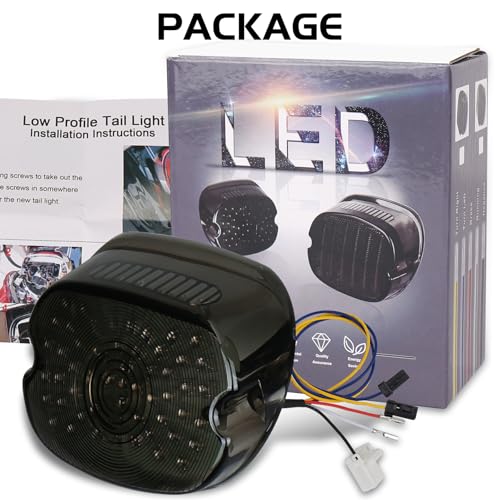 MOVOTOR Led Tail Light LED Brake Turn Signal Rear Light Low Profile Smoked Taillights Compatible with Harley Davidson Dyna Sportster 883 1200 Road King