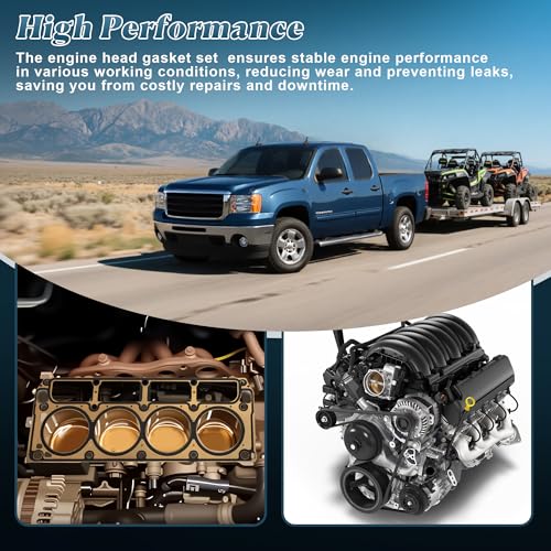 KAFKOF MLS Head Gasket Kit Compatible with 2002-2011 Chevy Silverado Tahoe Avalanche Express Suburban, GMC Sierra Savana Yukon Envoy, Buick Cadillac Isuzu 4.8L 5.3L V8. Replace CS9284 HS26191PT