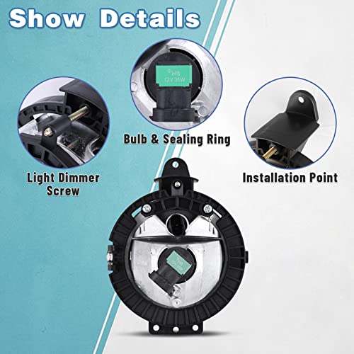 AUTOWIKI Front Bumper Fog Light Assembly for 2007-2015 Mini Cooper R56/ Convertible, 2006-2013 Mini Clubman With Smoke Lens 2PCS Fog Lights Replacement Set