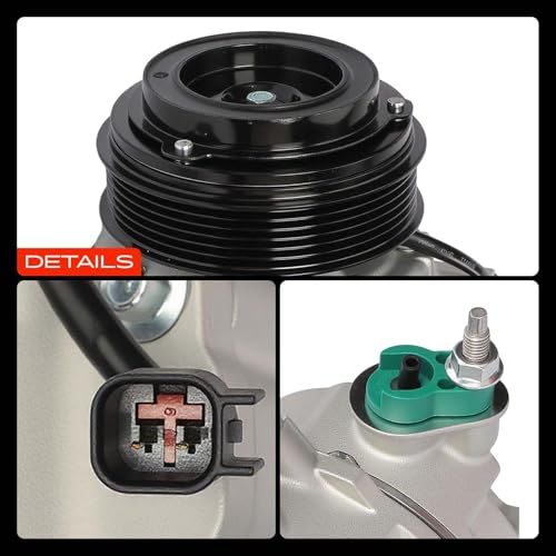 A-Premium Air Conditioner AC Compressor with Clutch Compatible with Ford Explorer 2011-2015 3.5L, Police Interceptor Utility 2013-2015 3.7L, with 6-Groove Pulley