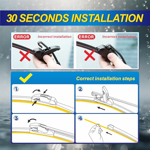 5 PLUS® Silicone Windshield Wipers Replacement for 2015-2024 Nissan Murano / 2019-2023 Acura RDX / 2014-2021 Mitsubishi Outlander Wiper Blades(Set of 3),Windshield Wiper Blades For My Car-26"/18"/12"