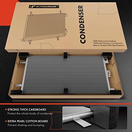 A-Premium Air Conditioning A/C Condenser Compatible with Cadillac Escalade ESV & Chevrolet Silverado 1500/2500/3500, Suburban 1500/2500/3500, Tahoe & Hummer H1, H2 & More, Replace# 20913751, 25967385