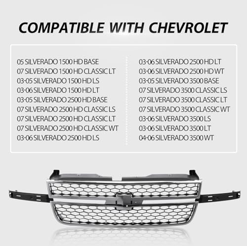 Perfit Liner Front Grille Assembly For 03-06 Chevy Silverado (07 Classic)