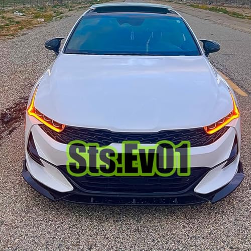 STSEV01 Front Bumper Lip Splitter Spoiler Compatible with KIA K5 EX/LX/LXS/GT 2021-2026 & Kia K5 GT/GT-Line 2025 2026, 3pcs Air Dam Chin Body Kit Underbody Lip Accessories (Gloss Black)