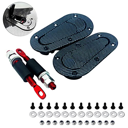 A Set of Hood Pins Universal Plus Flush Hood Latch and Pin Kit Hood Latches Plus Flush Mount Latch Kit Lock Black Carbon Fiber Gift Refit Car Aero Catch