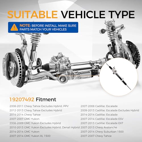 PAROD 19207492 Rack and Pinion Assembly Fit for 2007-2014 Cadillac Escalade, ESV, Suburban 1500, 2007-2013 EXT, Chevy Avalanche,Tahoe