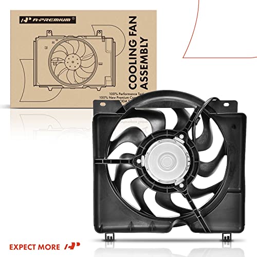 A-Premium Radiator Fan Assembly Compatible with Jeep Models - Cherokee 1987-2001, Comanche 1987-1992, Wagoneer 1987-1990 - Replace# 67400782, 52028337AC