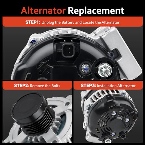 11570 Alternator Replacement for V6 3.6L Dodge Grand Caravan 2011-2020, Journey 2011-2019,Avenger 2011-2014,Ram C/V 2012-2015,Chrysler 200 2011-2014,Town & Country 11-16,Volkswagen Routan 11-14,12V