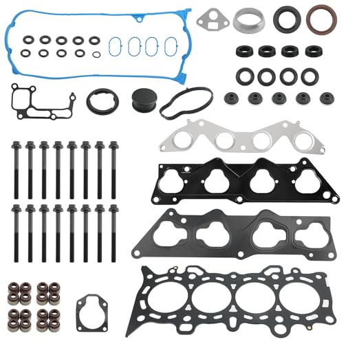 HS26236PT-2 Cylinder Head Gasket Set with Bolts for 1.7L D17A1 L4 Engine, Compatible with 2001-2005 Honda Civic LX DX, Replace# HS26236PT HBHO034