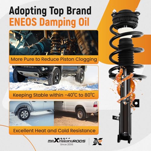 maXpeedingrods 2Pc Front Strut for Dodge Journey 2009-2019 3.5L / 3.6L V6, 172510 172509 Shock Absorber Strut w/Coil Spring Assembly