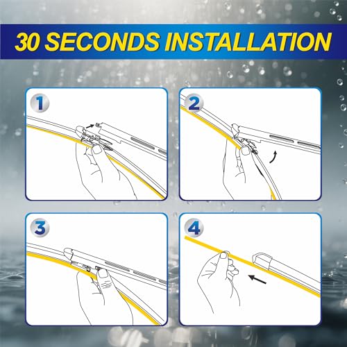 5 PLUS® Silicone Windshield Wipers Replacement for Ford Edge 2015 2016 2017 2018 2019 2020 2021 2022 2023 Wiper Blades(Set of 3),Automotive Replacement Windshield Wiper Blades For My Car-28"/28"/15"