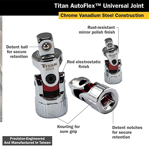 Titan 85505 3-Piece Auto Flex Universal Joint Socket Set
