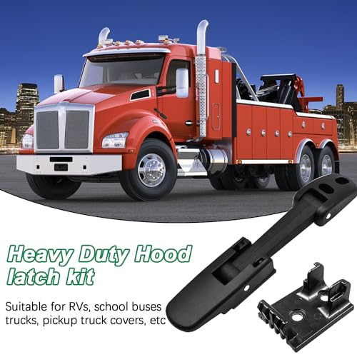 ZPSNDP 2 Pcs Hood Latch Kit 315-5502 315-5503, Heavy Duty Hood Latches, for Kenworth T170 T270 T300 T370 T440 T470 T660, Peterbilt 325 335 337 340 348 384 386, Mack CH, Blue Bird
