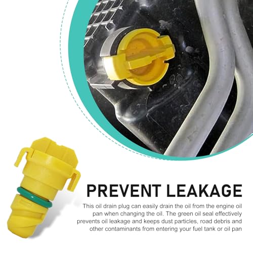 Opuweiy 3 PCS Plastic Oil Drain Plug, Leak-proof Engine Oil Pan Drain Screw with Rubber Ring, Replace for OEM #KX6Z6730B, Compatible with Ford F150 Edge Navigator (Yellow)