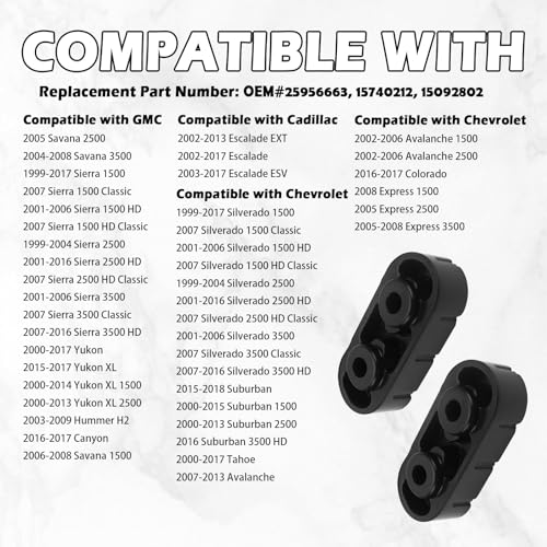 2PCS Rubber Exhaust Hangers,Muffler Hanger Compatible with GMC,Cadillac,Chevrolet Replacement OEM#25956663,15740212,Exhaust Hanger Rubber for Vibration & Noise Reduction