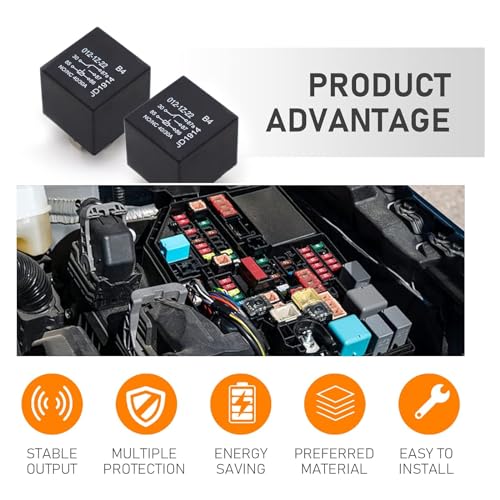Sodcay 4 PCS 40A Automotive Relays, 5 Pin Relay, 12V Waterproof Car Auto Relay Switch, Replacement for Boat Outboard Motor (Black) (SOJDQ374BL-4PC)