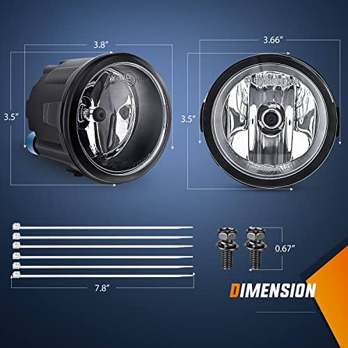 Nilight Fog Lights Assembly Compatible with 2006 2007 2008 2009 2010 2011 2012 2013 2014 Infiniti FX35 FX45 FX50 EX35 G37 G25 M35h M37 M56 QX56 Rogue Cube Nissan Murano Juke Versa
