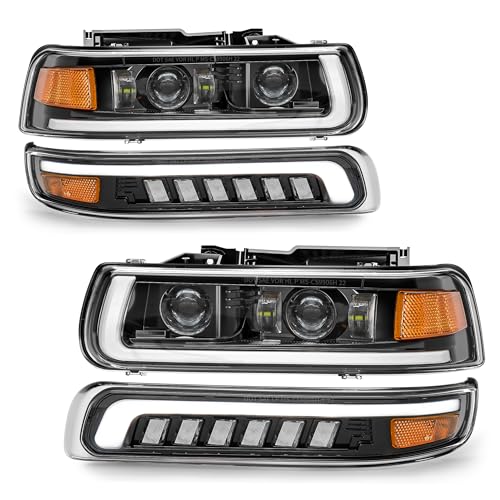 LED Headlights Assembly PRO for 99-02 Chevy Silverado, 00-06 Tahoe/Suburban