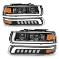 LED Headlights Assembly PRO for 99-02 Chevy Silverado, 00-06 Tahoe/Suburban