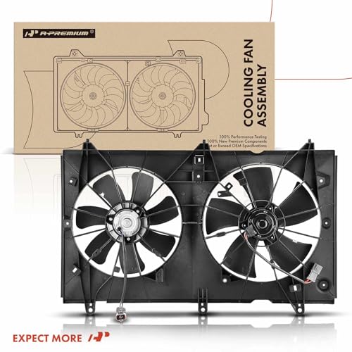 A-Premium Engine Radiator Cooling Fan Assembly Compatible with Select Honda Models - Accord 2003 2004 2005 2006 2007 - Replace# 19020PND003, 38611RAAA01