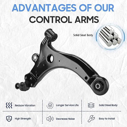 Front Lower Control Arms w/Ball Joint Outer Tie Rods Sway Bars Suspension kit for 2000-2016 Chevy Impala, Buick Lacrosse/Allure, Pontiac Grand Prix, Buick Regal/Century, 1998-2002 Oldsmobile Intrigue