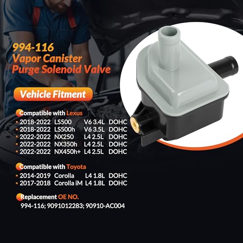 Mirthcos Vapor Canister Purge Solenoid Valve Compatible with Toyota Corolla 2014-2019, Corolla iM 2017-2018 & Lexus LS500 LS500h 2018-2022, NX250 NX350h NX450h+ 2022, 1.8L 2.5L 3.4L 3.5L