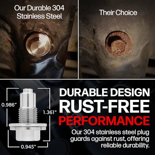 Votex - Made in USA - 1/2 X 20 Magnetic Engine Oil Drain Plug fits Buick, Cadillac, Chevrolet, Chrysler, Dodge, Ford, GMC, Jeep, Oldsmobile, Plymouth, Pontiac - Stainless Steel - Part Number DP004