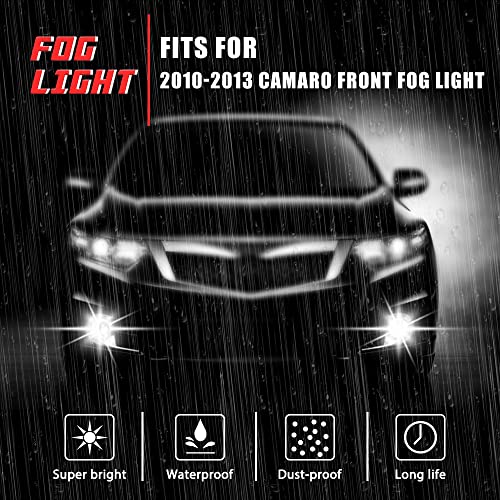 A ABIGAIL Driving Fog Lights Lamps Replacement for Chevy Camaro 2010 2011 2012 2013 with Halogen Bulbs & Black Bezel (Clear Lens)