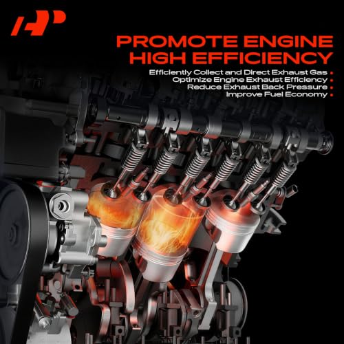 A-Premium Left Side [8Cyl 5.3 6.2L] Engine Exhaust Manifold Kit W/Gaskets & Studs & Nuts Fit for Chevy, GMC & Cadillac Models - Silverado 1500 1500 LD Tahoe Suburban Sierra 1500 Yukon Escalade & More