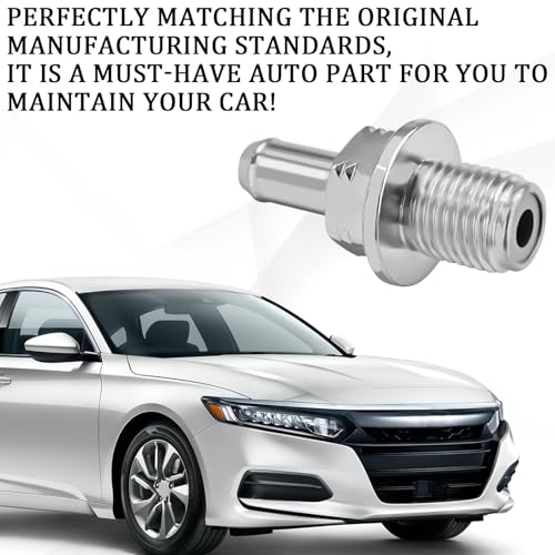 MLAHUIER PCV Valve with Gasket, PCV Valve Kit Replacement OEM#17130-PND-A01 17130-RBB-A01, Crankcase Ventilation Valve Compatible with Honda CRV Accord Element Civic Acura ILX RSX NSX(Silver)